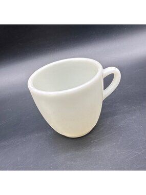 Vintage Corning Glass Mug Little Joe Gaffer USA White Milk Glass UV Glow Retro